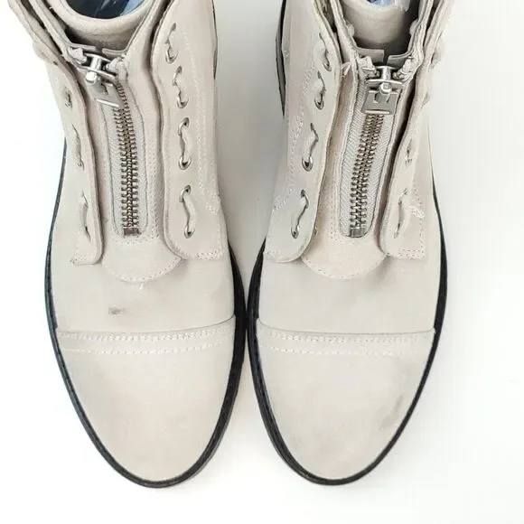 All Saints Ariel Boots Zip Up Suede Leather Combat Boots NWOB